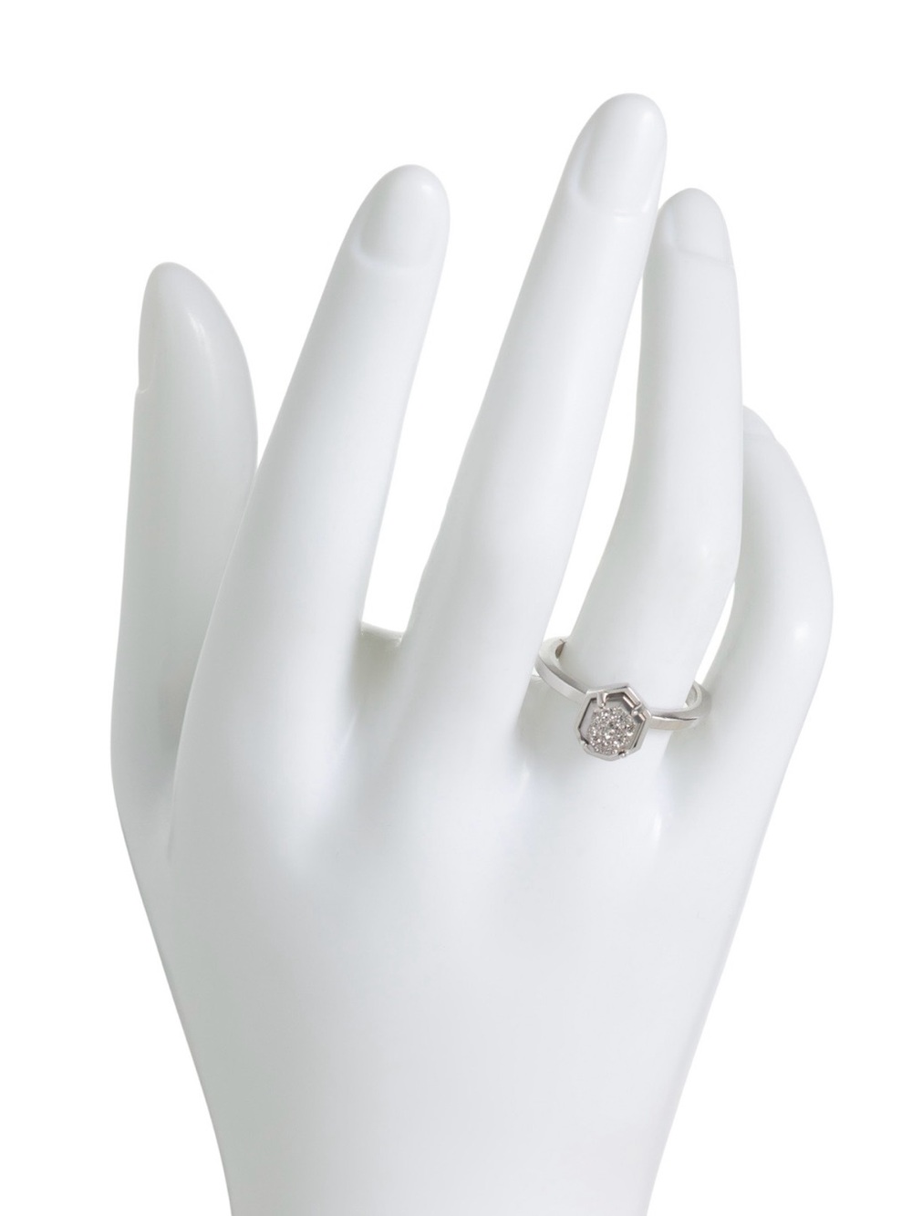 RESERVED FOR @intenselyrisa Kendra Scott Silvertone Platinum Drusy Ring - Picture 3 of 8